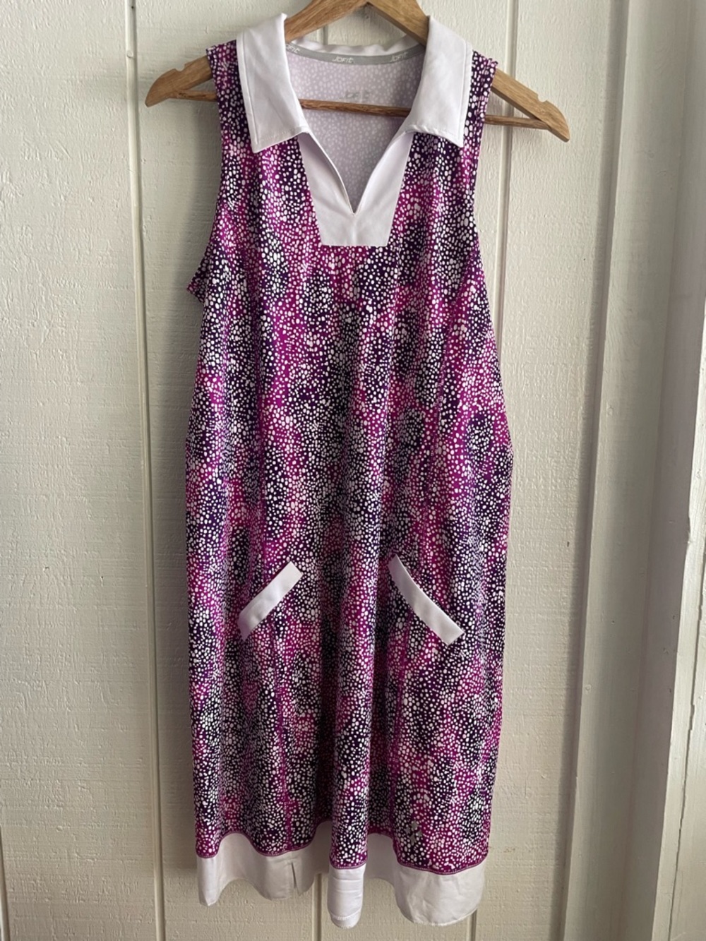 JOFIT Speckle Wide Placket Golf Dress - L